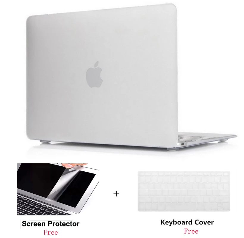 Матовый чехол для ноутбука+ Защитная пленка(подарок)+ чехол для клавиатуры(подарок) для Apple Macbook Pro retina Air Touch Bar 11 12 13 15 дюймов - Цвет: Matte Claer