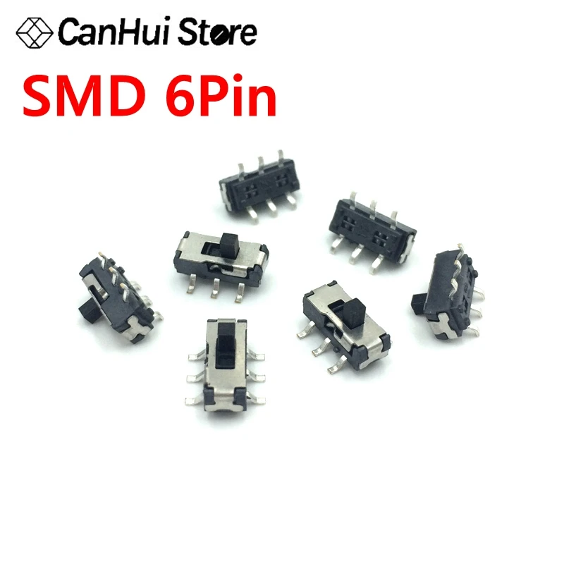 10 шт. MSS22D18 Мини Миниатюрный SMD ползунковый Переключатель 2P2T 6Pin для DIY электронных аксессуаров