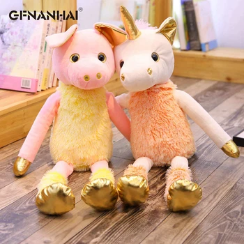 

1pc 70/90cm kawaii Long Leg Unicorn & Pig Plush Toy Lovely Animal Horse Pillow Unicornio Peluche Doll Children Birthday Gifts