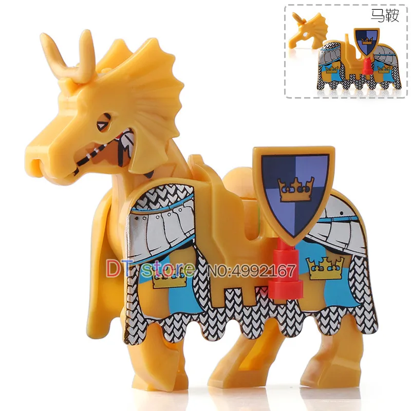 

Single Sale Legoing Cartoon War Horse With Saddle DIY Building Blocks Bricks Toys For Children Gifts AX9821
