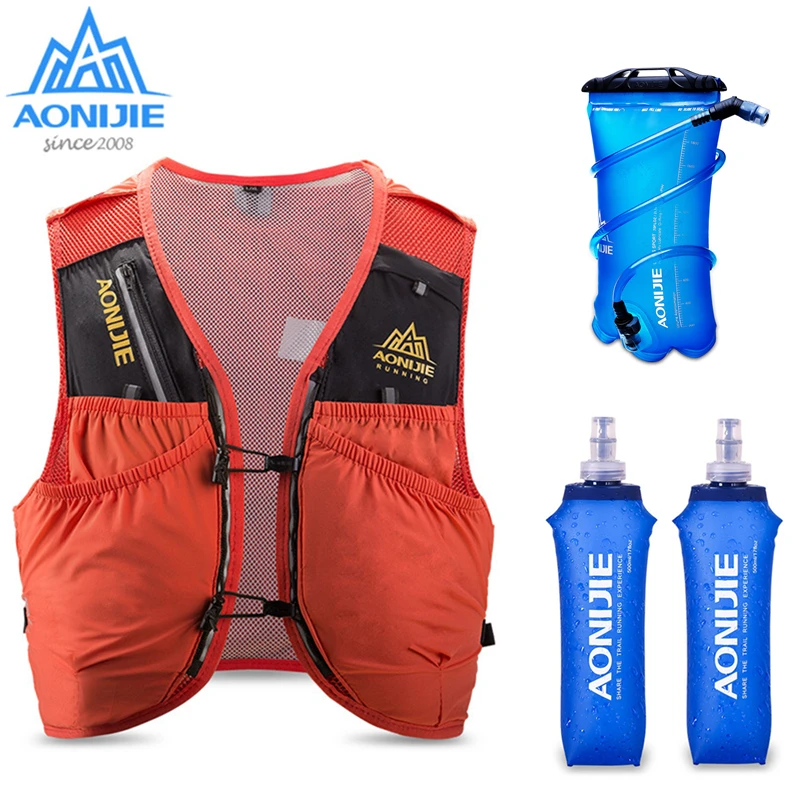 

AONIJIE 10L Nylon Sports Bag Outdoor Hiking Running Hydration Backpack Breathable Reflective Vest Pack Water Bottle Bladder