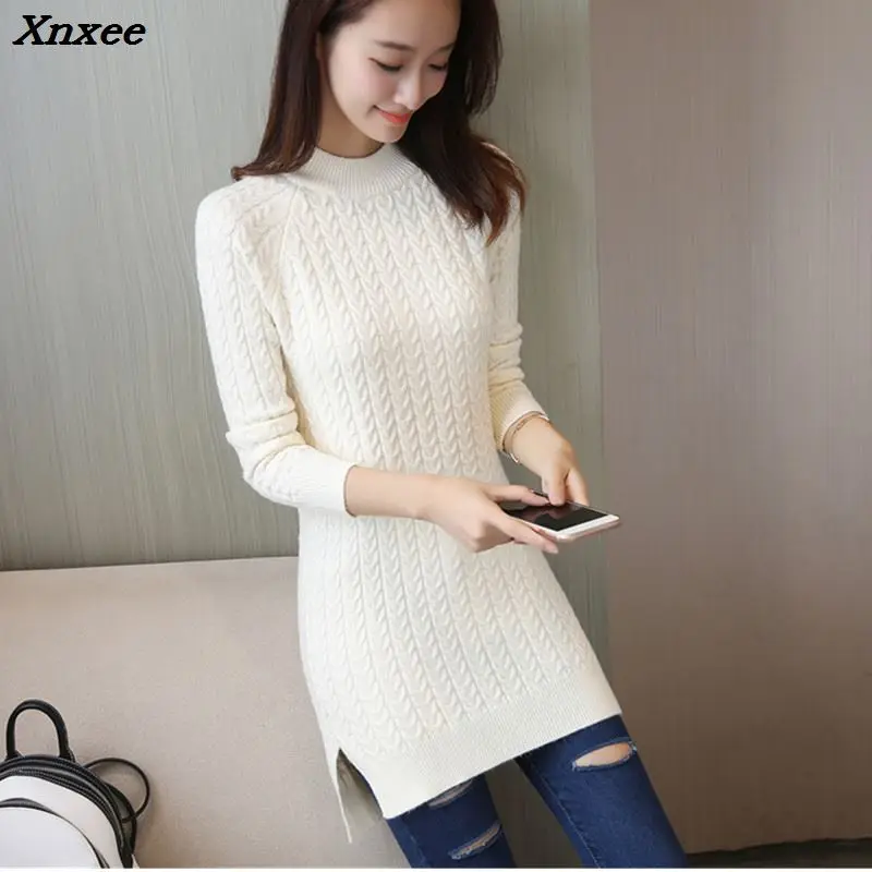 New Fashion 2018 Women Autumn Winter Embroidery Long Sweater Pullovers Casual Warm Female Knitted Sweaters Pullover Lady New Fashion 2018 Women Autumn Winter Embroidery Long Sweater Pullovers Casual Warm Female Knitted Sweaters Pullover Lady
