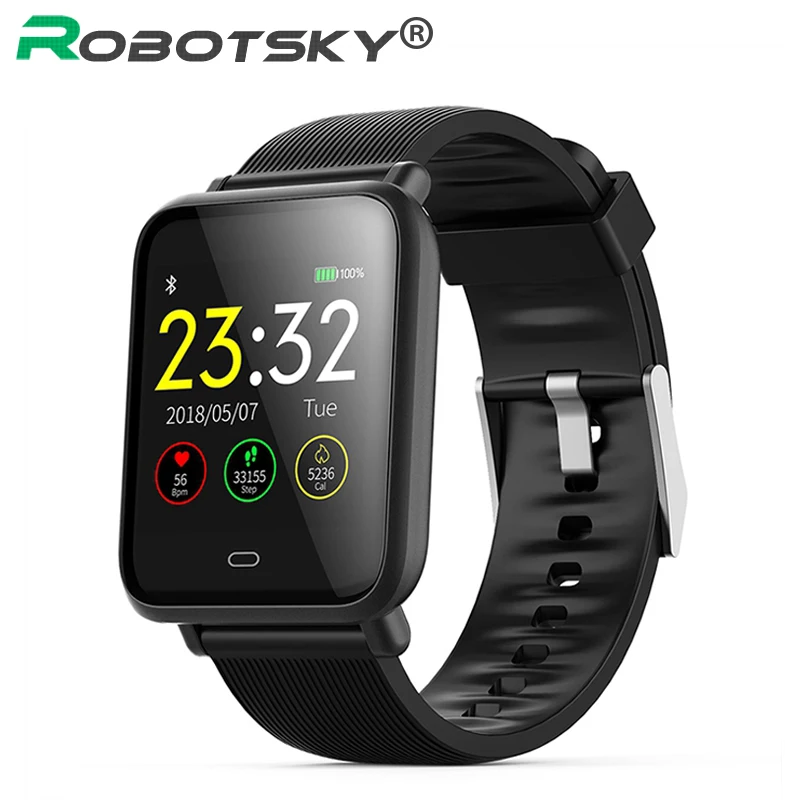 

Robotsky Q9 Smart Watch Blood Pressure Heart Rate Monitor Fitness Bracelet IP67 Waterproof Watches Men Women Smartwatch Android