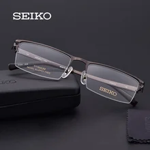 SEIKO титановые оправы для очков, мужские прямоугольные титановые очки, мужские оптические оправы для очков T744, сделано в Японии