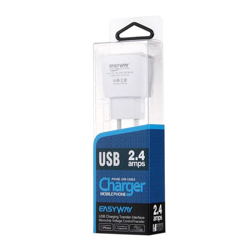 Штепсельная Вилка европейского стандарта 5В 2.4A 2USB на выходе адаптер зарядного