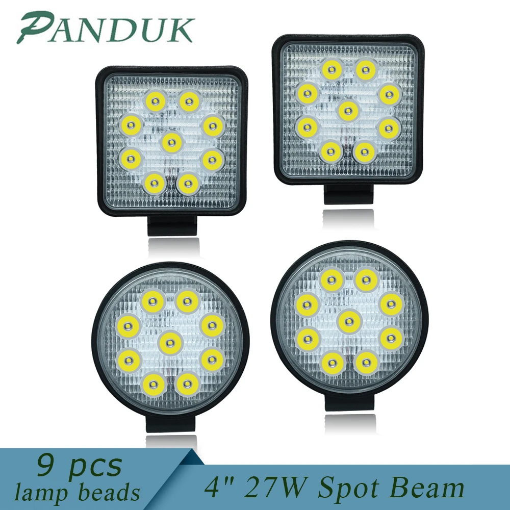 

PANDUK Offroad Car 4inch 27W 4WD Truck Tractor Boat Trailer 4x4 SUV ATV 12V Spot Flood LED Light Bar LED Work Light High Beam