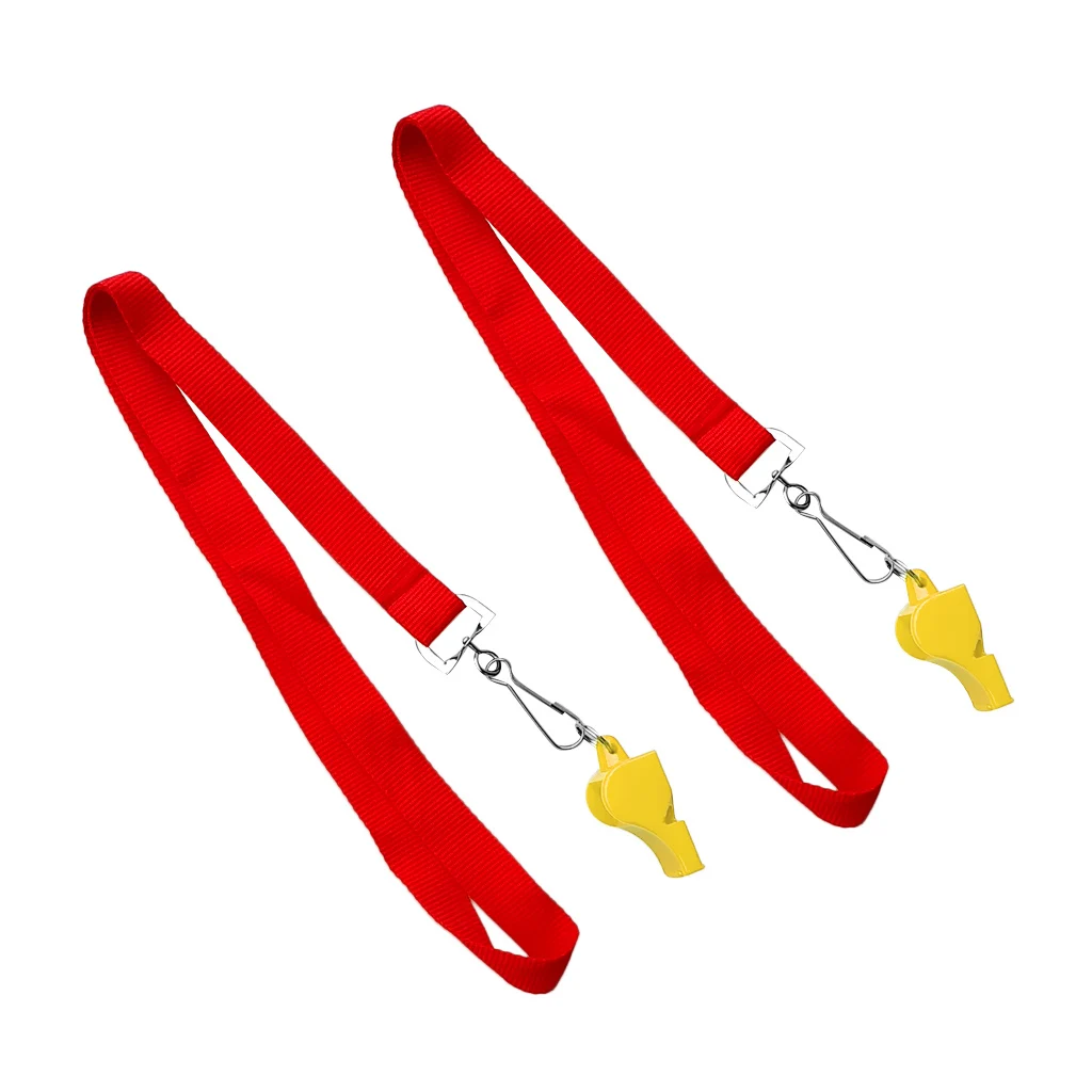 2 x Kayaking Boat Camping HikingPlastic Loud Safety Emergency Survival Whistle Lifeguard Rescue Signaling Whistle Lanyard 23'' 