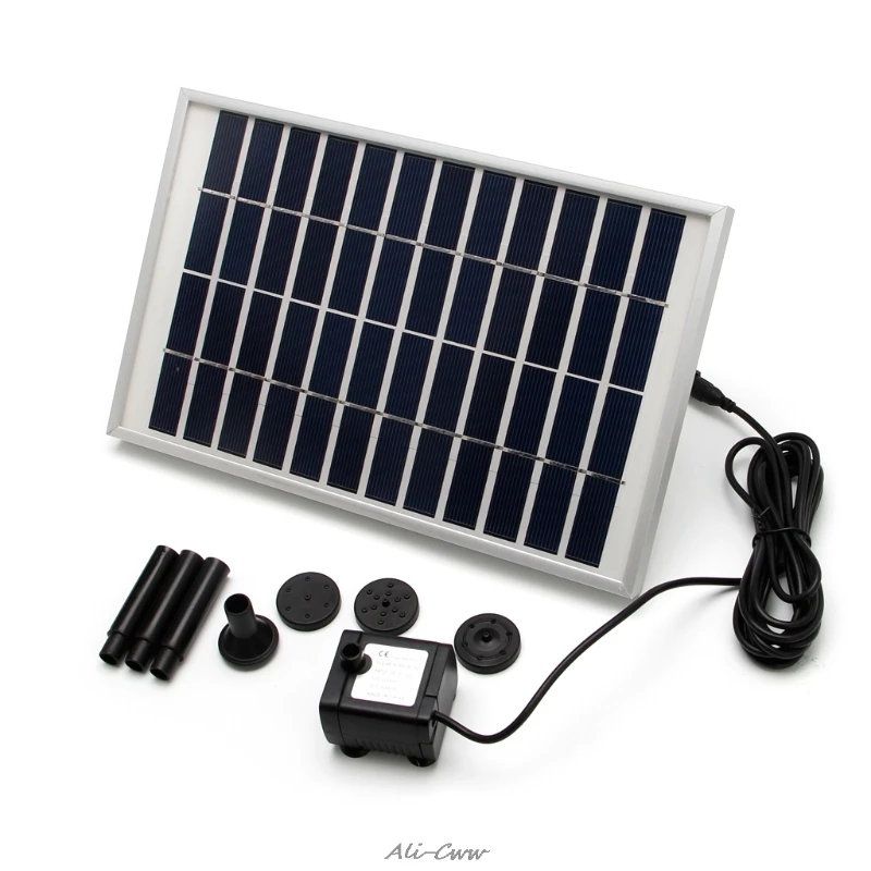 

12V/5W Solar Fountain Garden Water Pump For Landscape Pool Maximum Flow 380L/h
