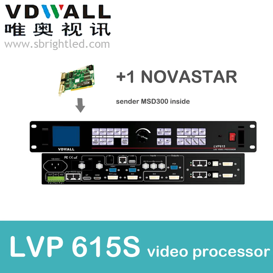 

freeship vdwall lvp615S+1 pc novastar sender msd300 video processor scaler PRICEled video wall controller transmitting