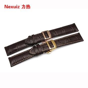 

High-quality Genuine Leather, Watch Accessories,19mm 20mm 21mm 22mm Strap Belt,Black ,Stainless steel buckle Free shipping