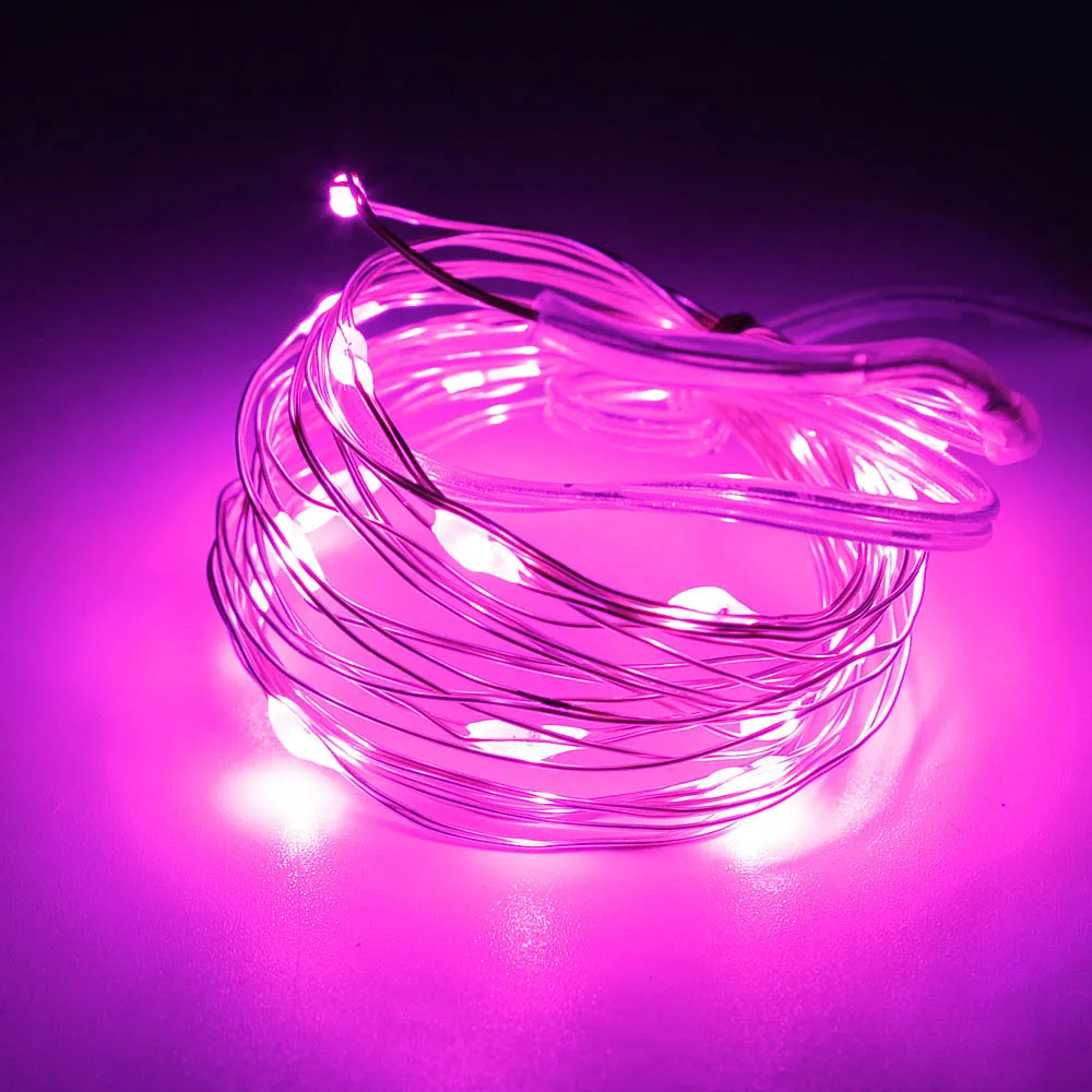 Светодиодный светильник со звездами s 20 светодиодный s 2 м Сказочный микро-светодиодный светильник для украшения батареи праздничный свадебный светильник для рождественского стекла - Испускаемый цвет: pink