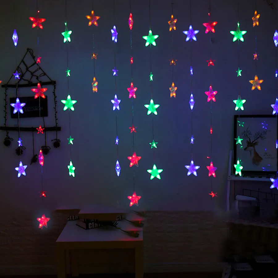 Festa de Casamento de Fadas Luz da Corda Satr Beiaidi Cortina Corda Iluminação Luminarias Guirlanda Romântica Natal Ac220v 3.5m 272leds 9 Festa de Casamento de Fadas Natal