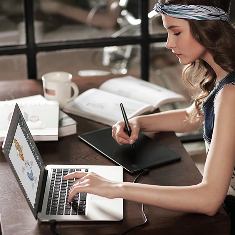 huion polegada tablet gráfico digital caneta desenho tablet com níveis stylus tilt função teclas de imprensa