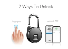 bluetooth Rechargeable Smart Lock Keyless Fingerprint Lock IP66 Waterproof Anti-Theft Security Padlock Door Luggage Lock FLP22