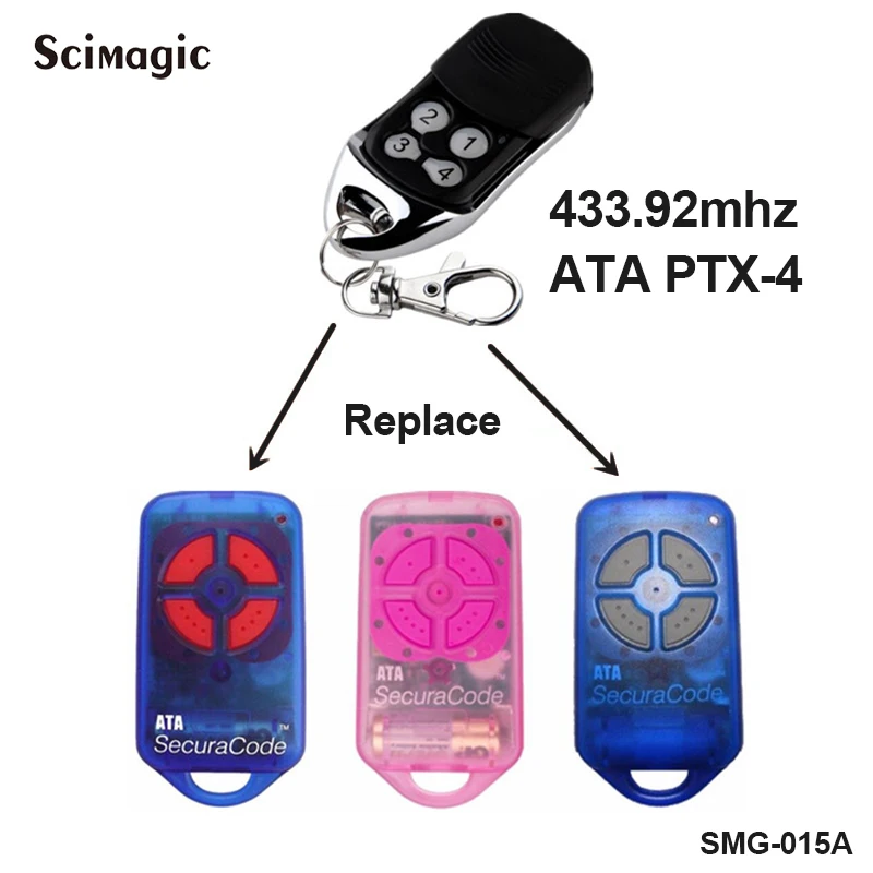 

433.92 MHz Gate/Garage Door Remote Control Transmitter For ATA PTX4 SecuraCode