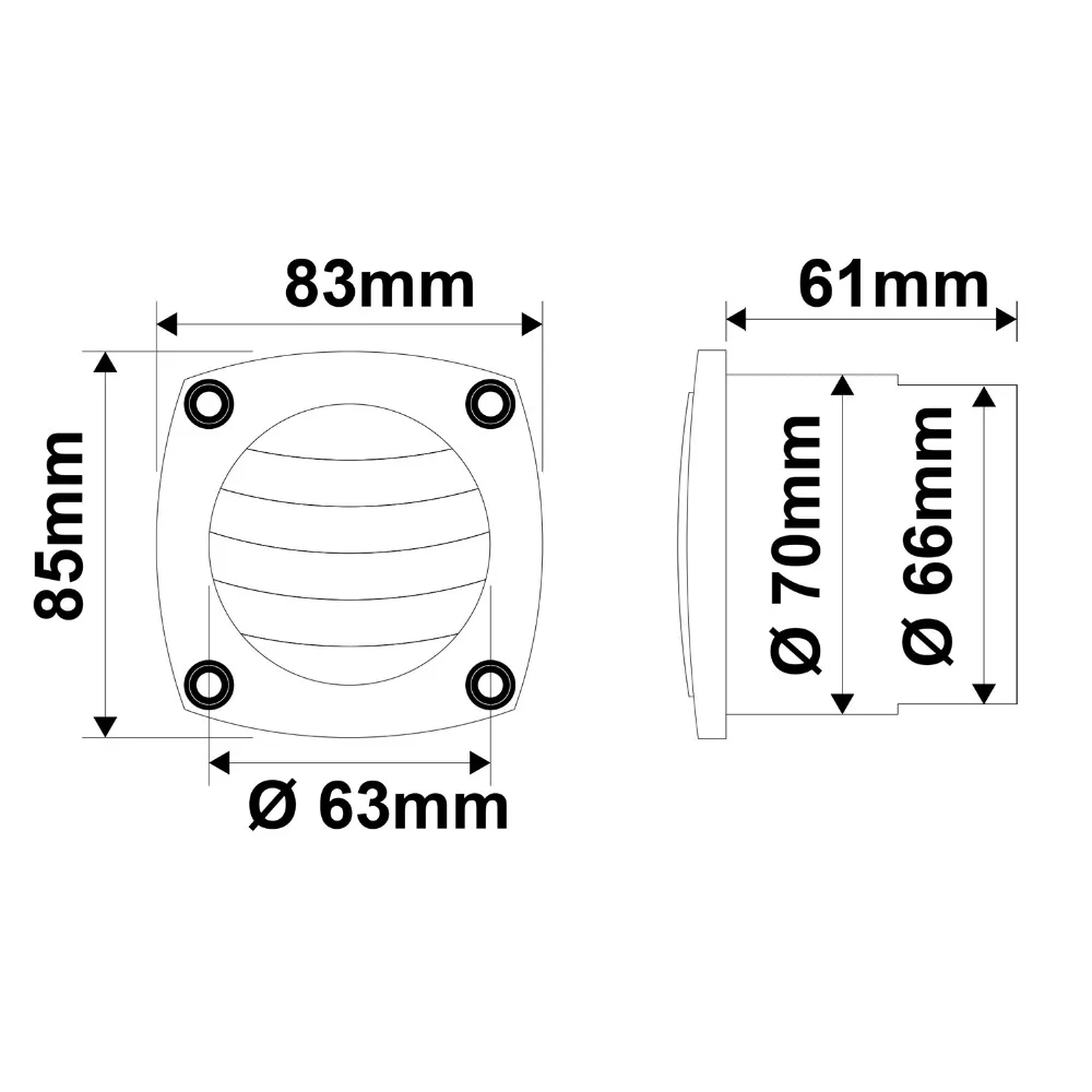 Aberturas de ar Barco Redondo Louvered Marinho Caravan & rv Plástico Branco 3 Mangueira 3 Barco redondo louvered aberturas de ar marinho