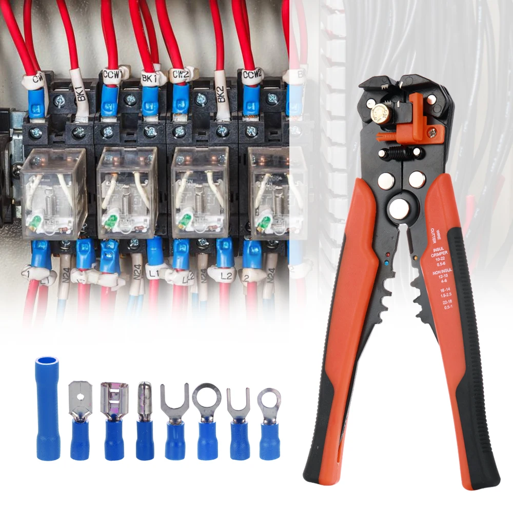 Electrical Wire Crimp Connector Terminal Crimping Tool Kit with 5 in 1