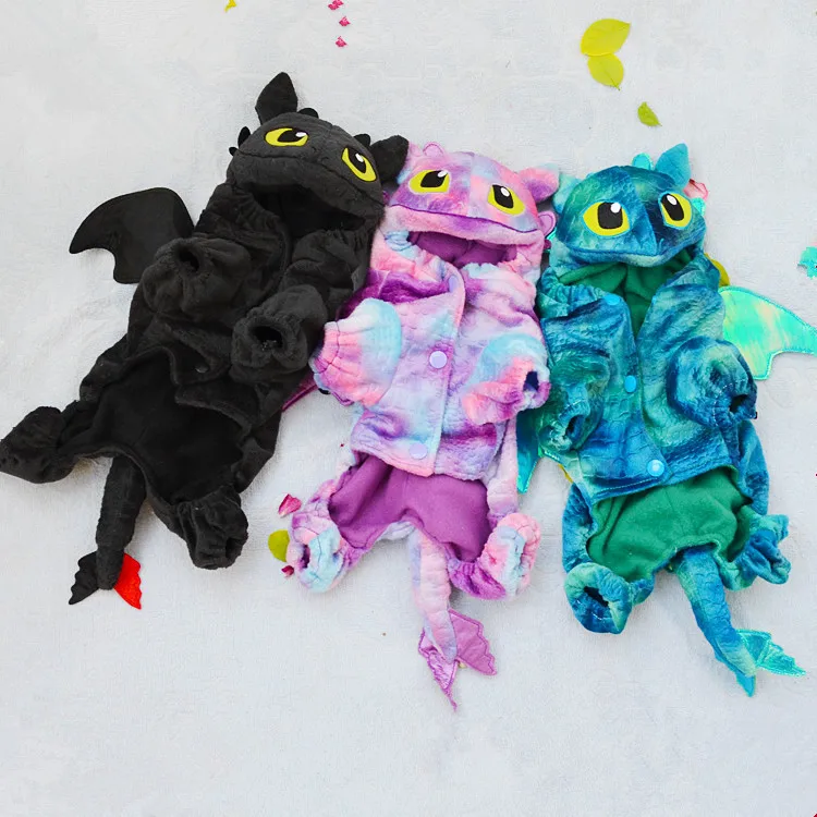 Petminru, 3 цвета, костюмы для домашних животных, кошек, собак, летающий дракон, одежда для собак на Хэллоуин, теплое забавное пальто, одежда для домашних животных, костюм