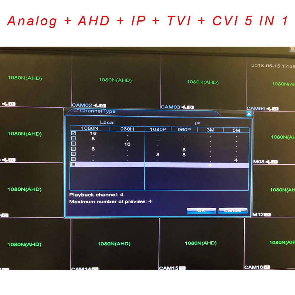 Камера видеонаблюдения LOFAM видеорегистратор 16 каналов 1080P NVR AHD HDMI для аналоговых
