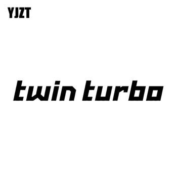 

YJZT 15.2CM*2.1CM TWIN TURBO Vinyl Decal Car Sticker Boosted Gas Boost Mud Diesel Black Silver C10-00862