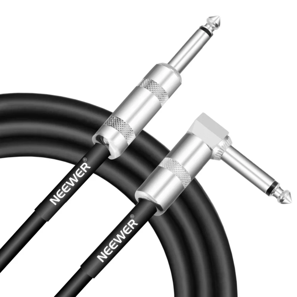 

Neewer 2M Durable Guitar Cable Standard 1/4 Inch Straight to Right Angle Plug Extra Flexible Rubber Shielding Solid Metal