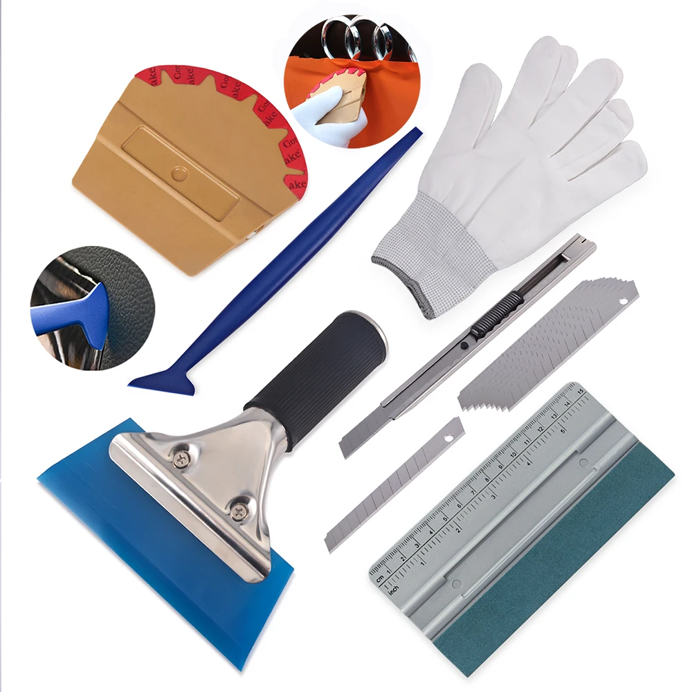 

EHDIS Vinyl Film Wrap Magnet Squeegee Scraper Window Tints Tools Vehicle Windshield Wiper Cutter Knife Tool Auto Car Accessories