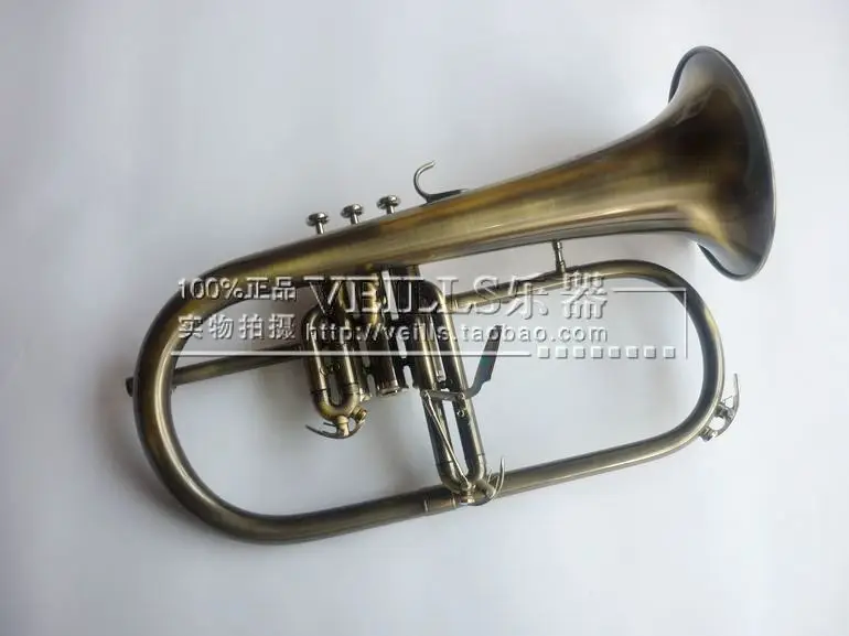 Retro Flugelhorn High quality Antique Copper Simulation Drawing Process