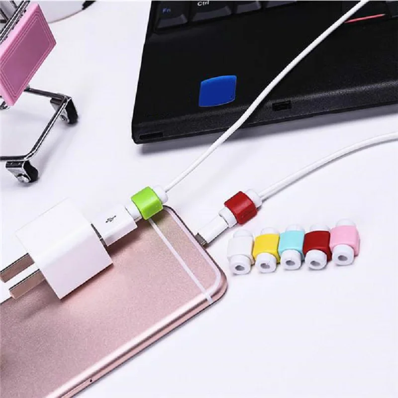 

3pcs Cable Protector Data Line Colors Cord Protector Protective Case Long Size Cable Winder Cover For iPhone USB Charging
