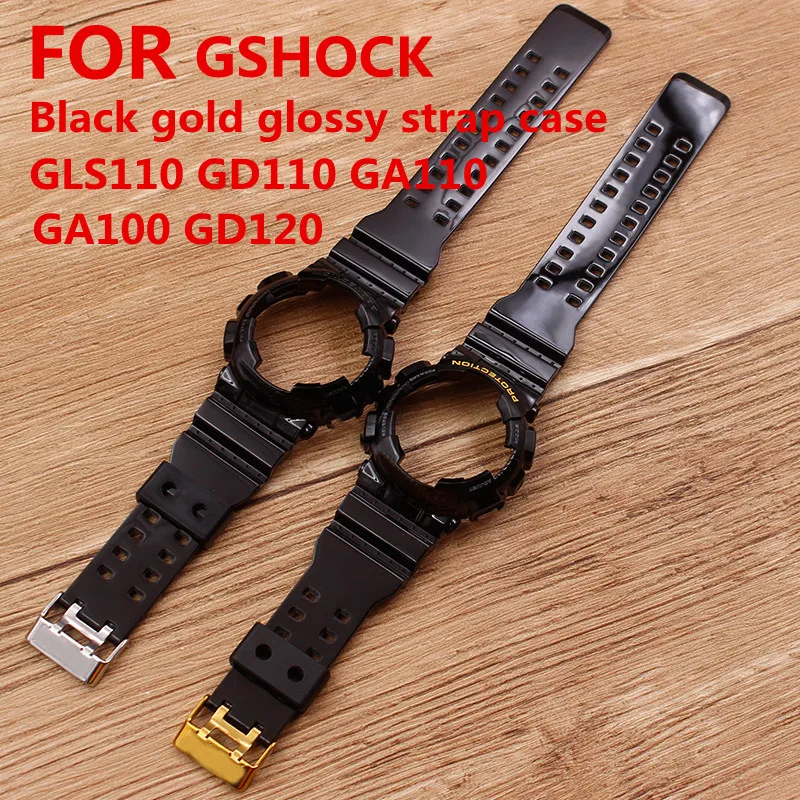 

Watch Accessories For Casio GSHOCK GLS GD GA110 GA100 GD120 Resin Strap Male Black Gold Case