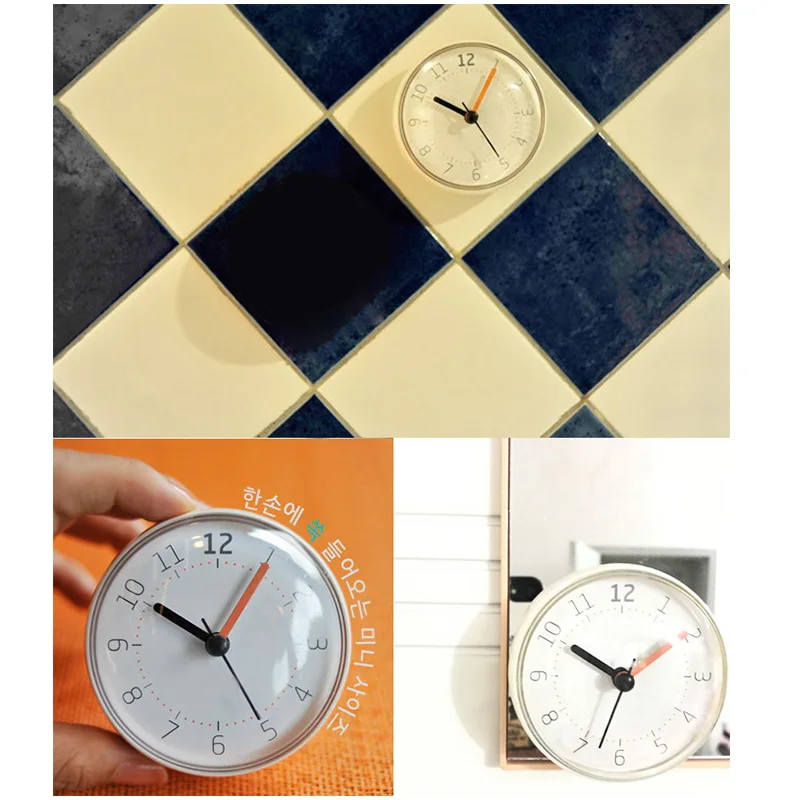 

Shower Suction Wall Clock Korea Design Kitchen Decorative Bath room Clocks Wall Watch Unique Gift