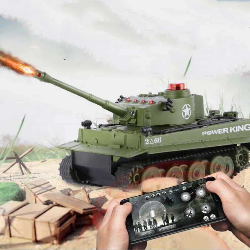 Bluetooth Version Of The Battle Tank Mobile Phone Remote Control Parent-Child Interaction 1:32 Simulation German Tiger Tank