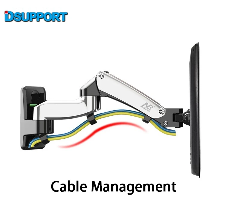 NB F150 алюминиевый сплав 360 градусов 1"-27" держатель для монитора газовый пружинный кронштейн светодиодный ЖК-телевизор настенное крепление загрузка 2-7 кг