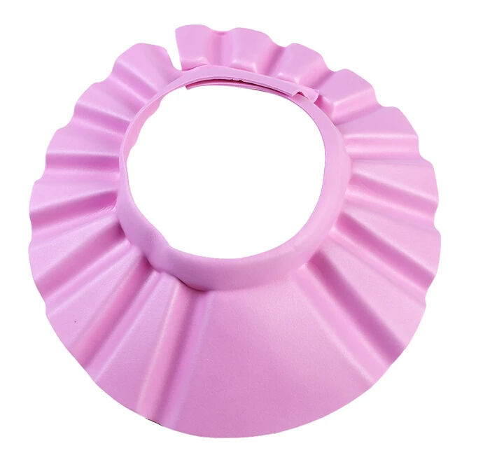 Популярное детское мягкие регулируемые розовый желтый синий душ Кепки детский шампунь Для ванной мыть волосы Щит Hat - Цвет: Розовый