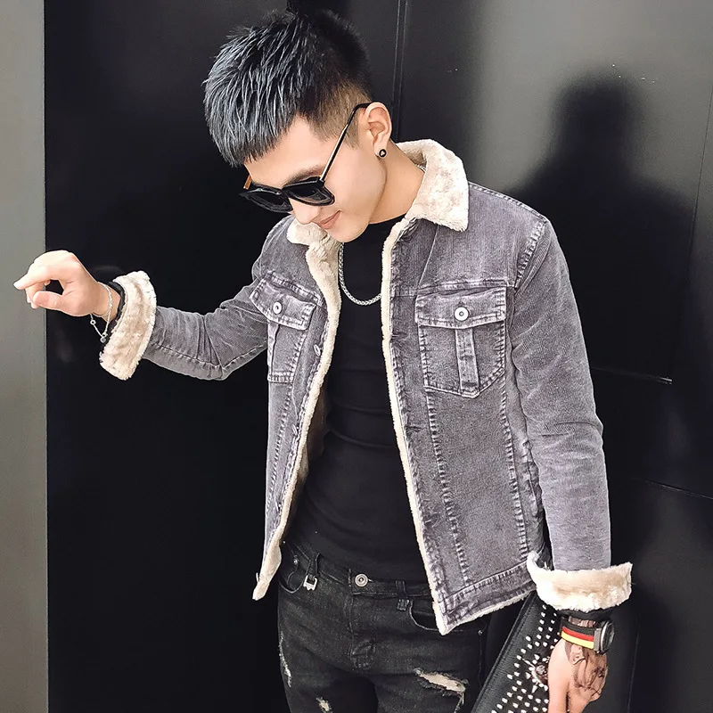 Luxury 2018 Winter Mens velvet Cotton slim Denim Jacket Male Thick Warm Lined Fleece Jeans Jackets black slim jeans coat Top 3xl Luxury 2018 Winter Mens velvet Cotton slim Denim Jacket Male Thick Warm Lined Fleece Jeans Jackets black slim jeans coat Top 3xl