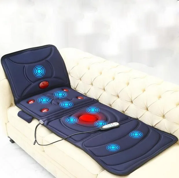 Электрический вибратор с подогревом массажный матрас для спины и шеи, массажер для тела, коврик для дома, расслабляющая кровать, облегчающая боль, забота о здоровье
