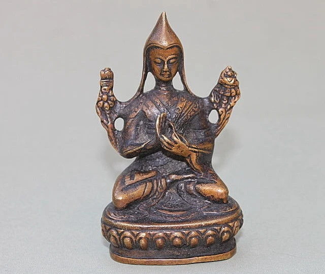 

Tibet Old Bronze Buddhism Collect Tsongkhapa Tsong-Kha-Pa Buddha Statue