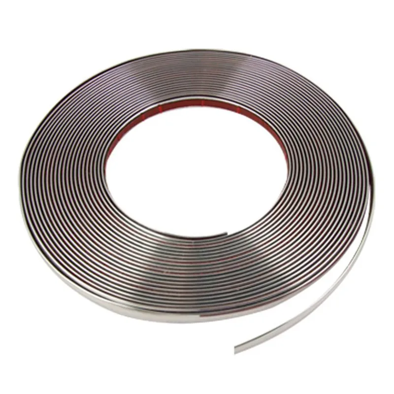 Car Bumper Strip 5M Exterior Car Chrome Body Strip Bumper Auto Door Protective Moulding Styling Trim Sticker 6MM 10MM 12MM 15MM 20MM 25MM 30MM