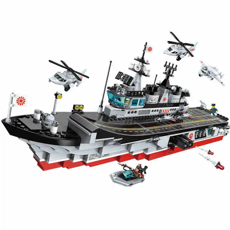 

642pcs Children's educational building blocks toy Compatible Legoingly city Boy military series aircraft and carrier model gifts