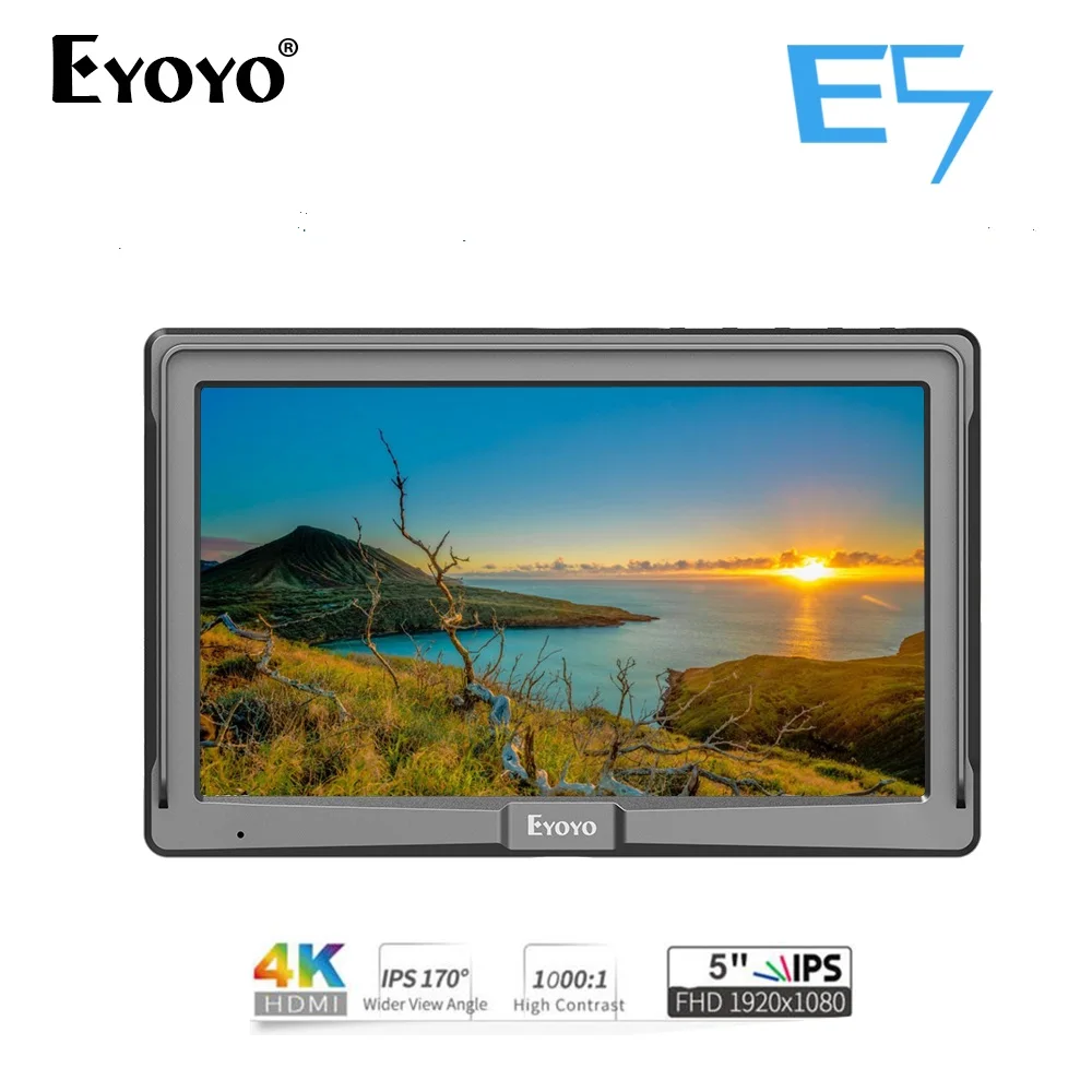 

Eyoyo E5 5inch Utra Slim IPS Full HD 1920x1080 4K HDMI On-camera Video Field Monitor for Canon Sony Nikon