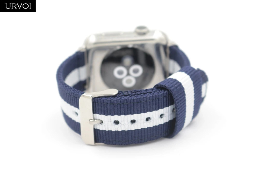 URVOI NATO ремешок для apple watch Series 5 4 3 21 нейлоновый тканый ремешок для iwatch классический стиль цвета узор с адаптерами 38 42 мм