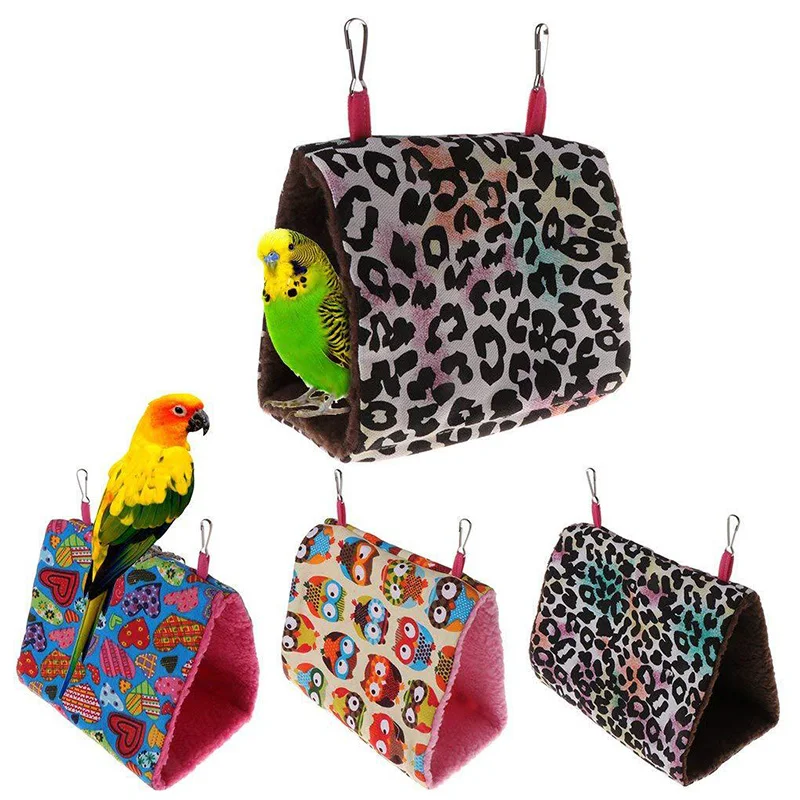 

Fashion Plush Bird Hanging Cave Cage Parrot Nest Hammock Hanging Cage Warm Winter Birds Cage Bed Toys Hamster House