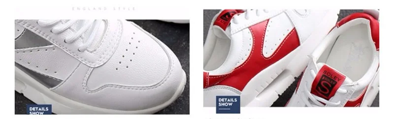 2019 Spring Fashion Brand Casual Shoes Flats Women Platform Dad Shoes Comfortable Woman Sneakers Harajuku Shoes White Silver Red (6)