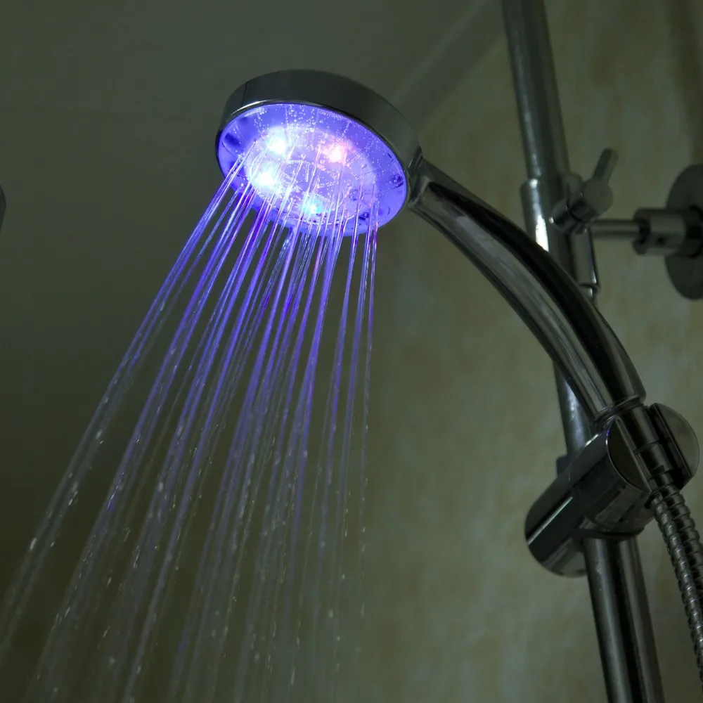 7 Color Automatical Changing LED Shower Head 5 leds Light Water Flow