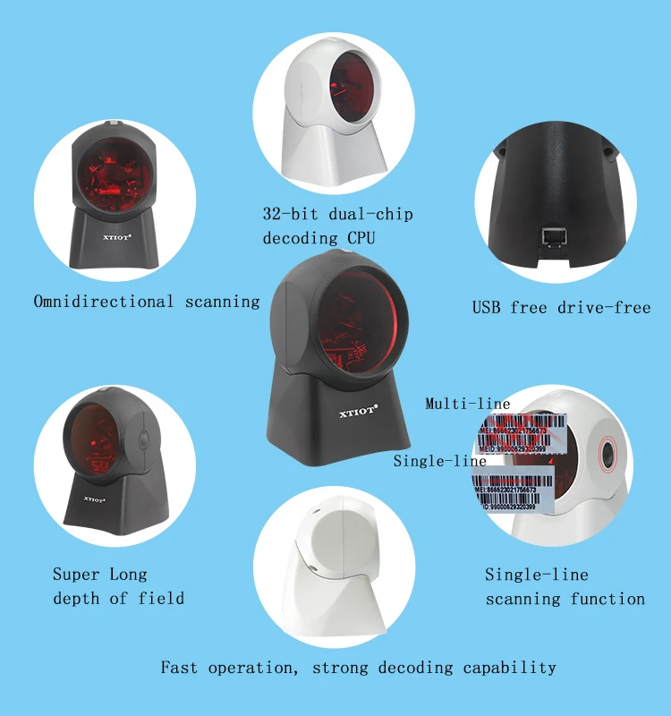 XT7110 الليزر مسطحة احادي الباركود ماسحة و XT7303 سطح المكتب حر اليدين USB 2D QR بار قانون القارئ ل POS نظام XT7110 الليزر مسطحة احادي الباركود ماسحة و XT7303 سطح المكتب حر اليدين USB 2D QR بار قانون القارئ ل POS نظام
