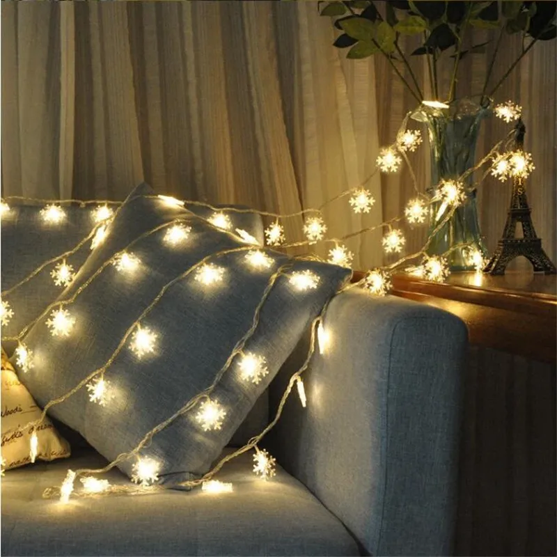AC220V 4M 20LED Christmas lights snowflake lamp holiday lighting for indoor/wedding party decoration curtain string lights
