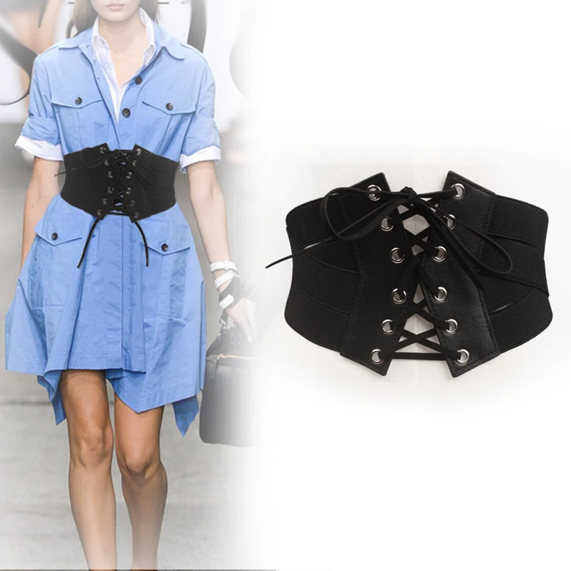 

Fashion Wide Corset Belt Female Elastic Band Waist Belts Waist Belts Women Stretch Vintage Dress Corset Ladies Waistband 129