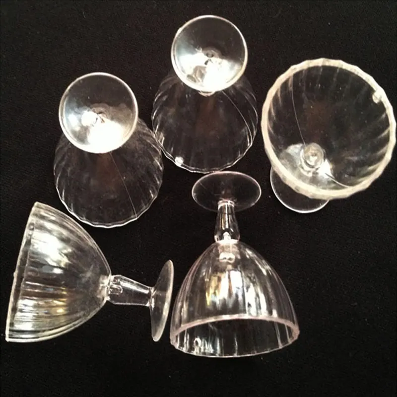

20PCS/LOT Special Transparent Plastic mini cups for DIY decoration Simulation Transparent parfait Fake glass PS Crafts #DIY057