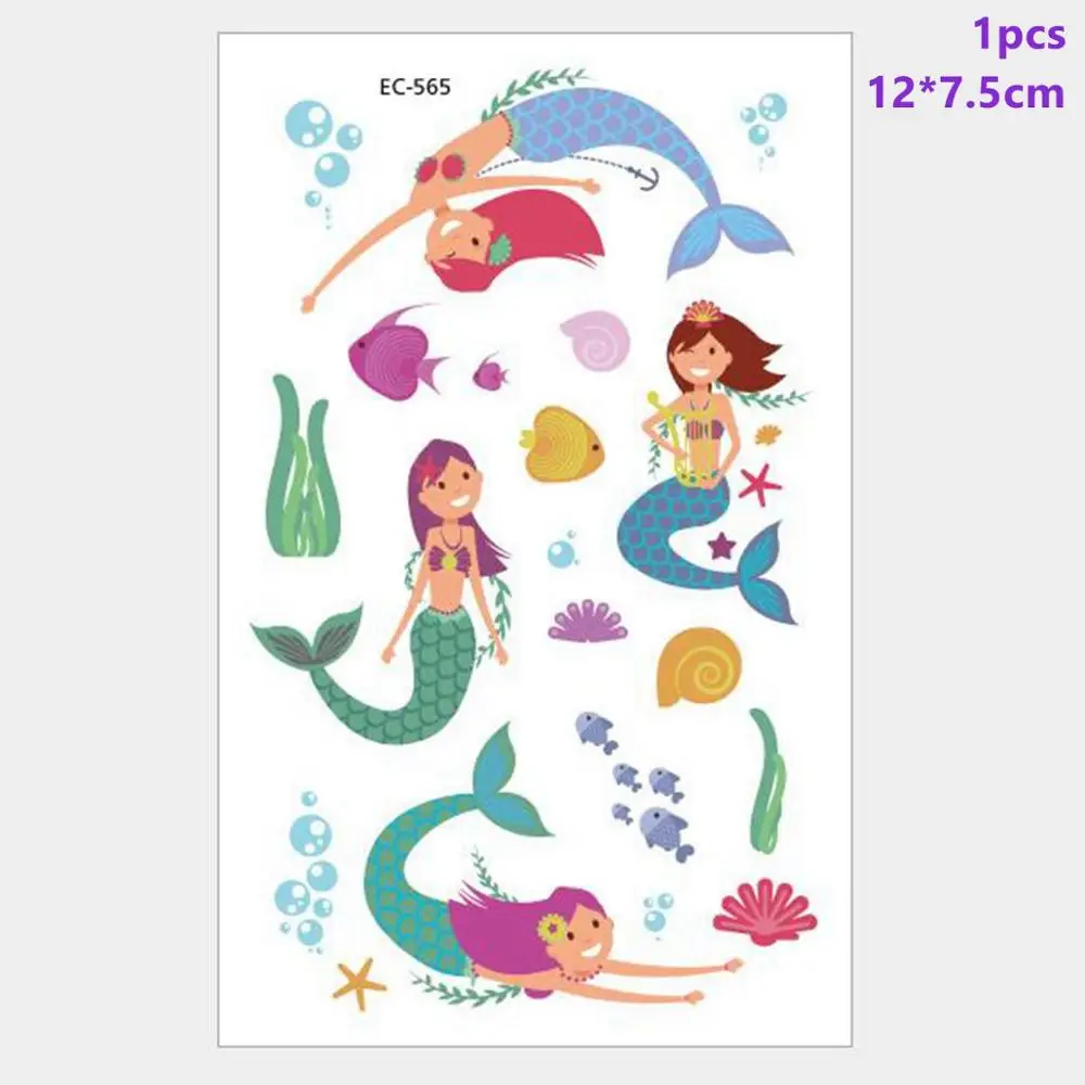Mermaid Stickers 2 Taoup 1 шт. мультяшная маленькая наклейка с изображением русалки Вечерние Декорации маленькая Русалочка День Рождения Декор для маленьких девочек Babyshower - Цвет: Mermaid Stickers 2