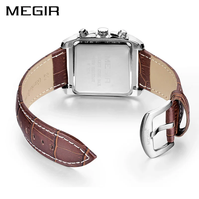 MEGIR Original Quartz Watch Men Top Brand Luxury Army Military Watches Leather Dress Wristwatch Clo