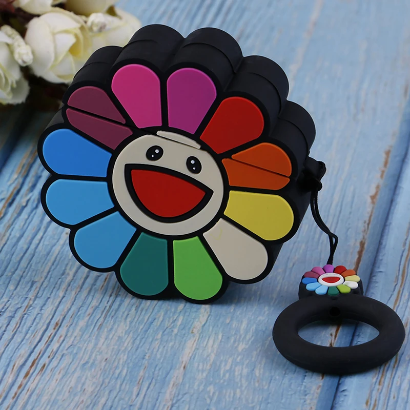 

3D Rainbow Flower Headphone Cases For Airpods Cute Earphone Protactive Cover